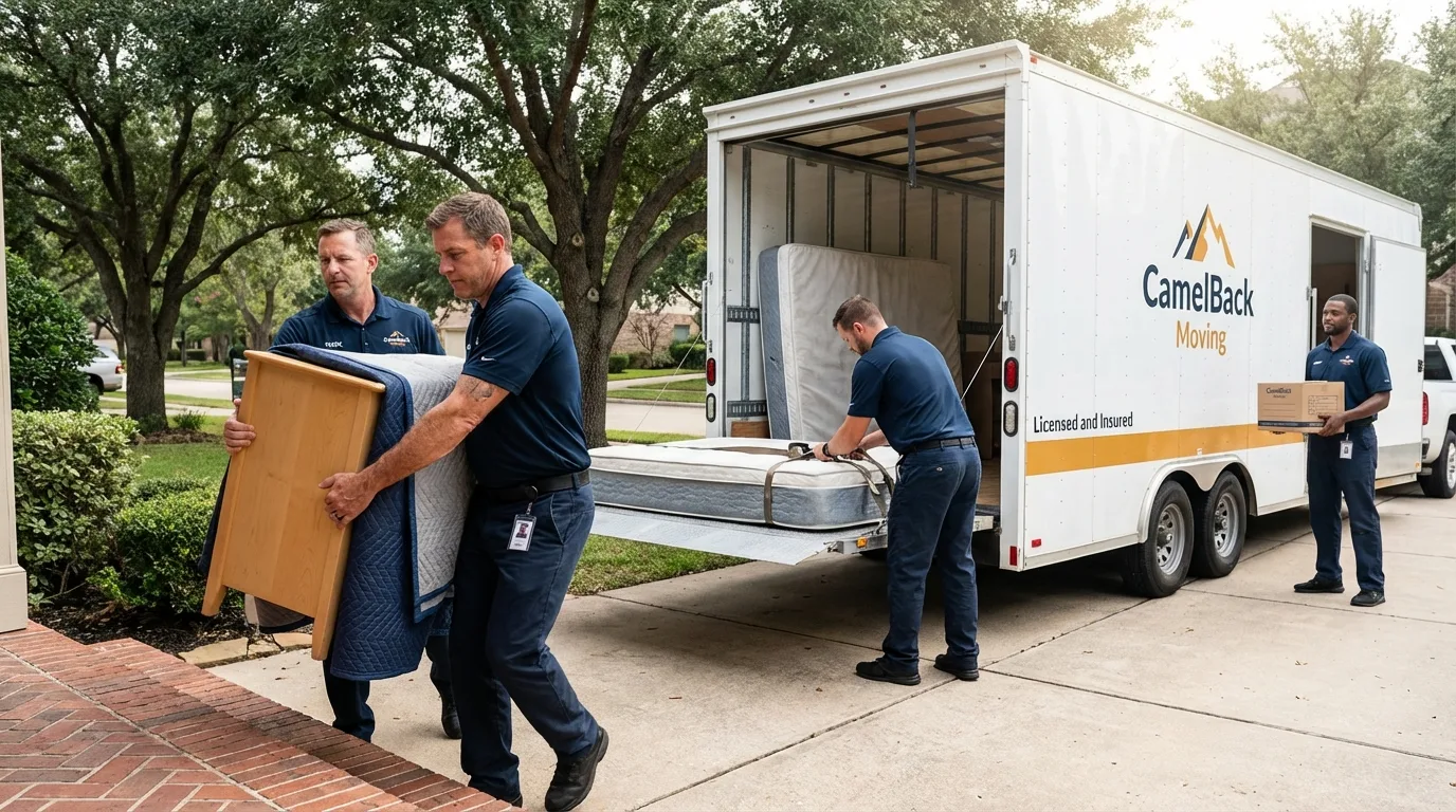 Crew loading residential truck for cross-state move from Pullman, WA